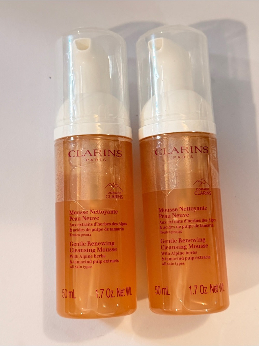 Clarins Gentle Renewing Cleansing Mousse - 50 mL each